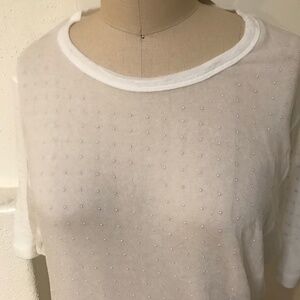 IRO Sheer Embellished Short Sleeve Top